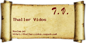 Thaller Vidos névjegykártya